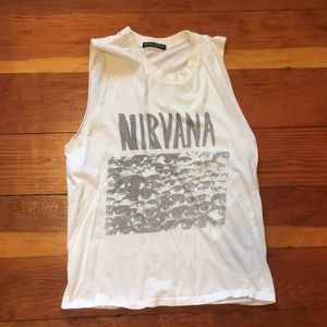 Brandy Melville muscle tank white nirvana